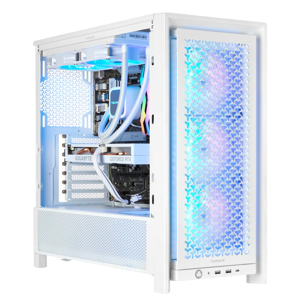 TECHNOID Ultimate Gaming PC - RTX 5080 - AMD Ryzen 7 9800X3D - 64GB DDR5 - 2TB SSD - Win 11 PRO - AI Ready - 850w 80 Plus Gold PSU - VR Compatible - White)