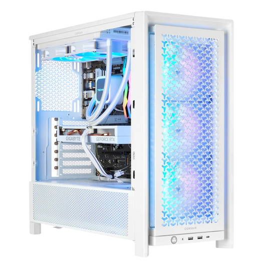 TECHNOID Ultimate Gaming PC - RTX 5080 - AMD Ryzen 7 9800X3D - 64GB DDR5 - 2TB SSD - Win 11 PRO - AI Ready - 850w 80 Plus Gold PSU - VR Compatible - White)