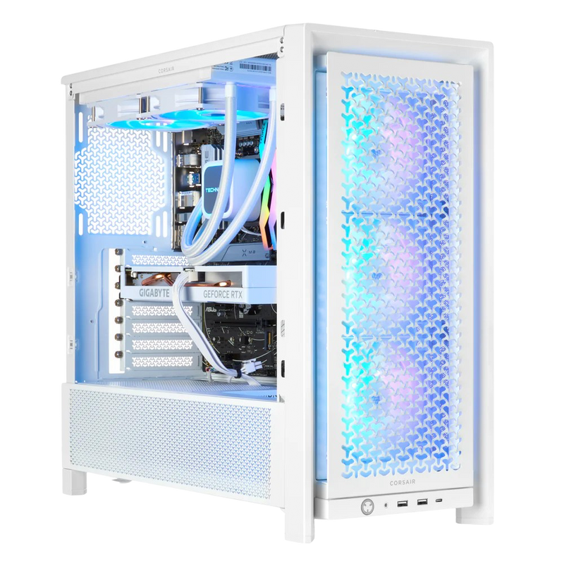 TECHNOID Ultimate Gaming PC - RTX 5080 - AMD Ryzen 7 9800X3D - 64GB DDR5 - 2TB SSD - Win 11 PRO - AI Ready - 850w 80 Plus Gold PSU - VR Compatible - White)