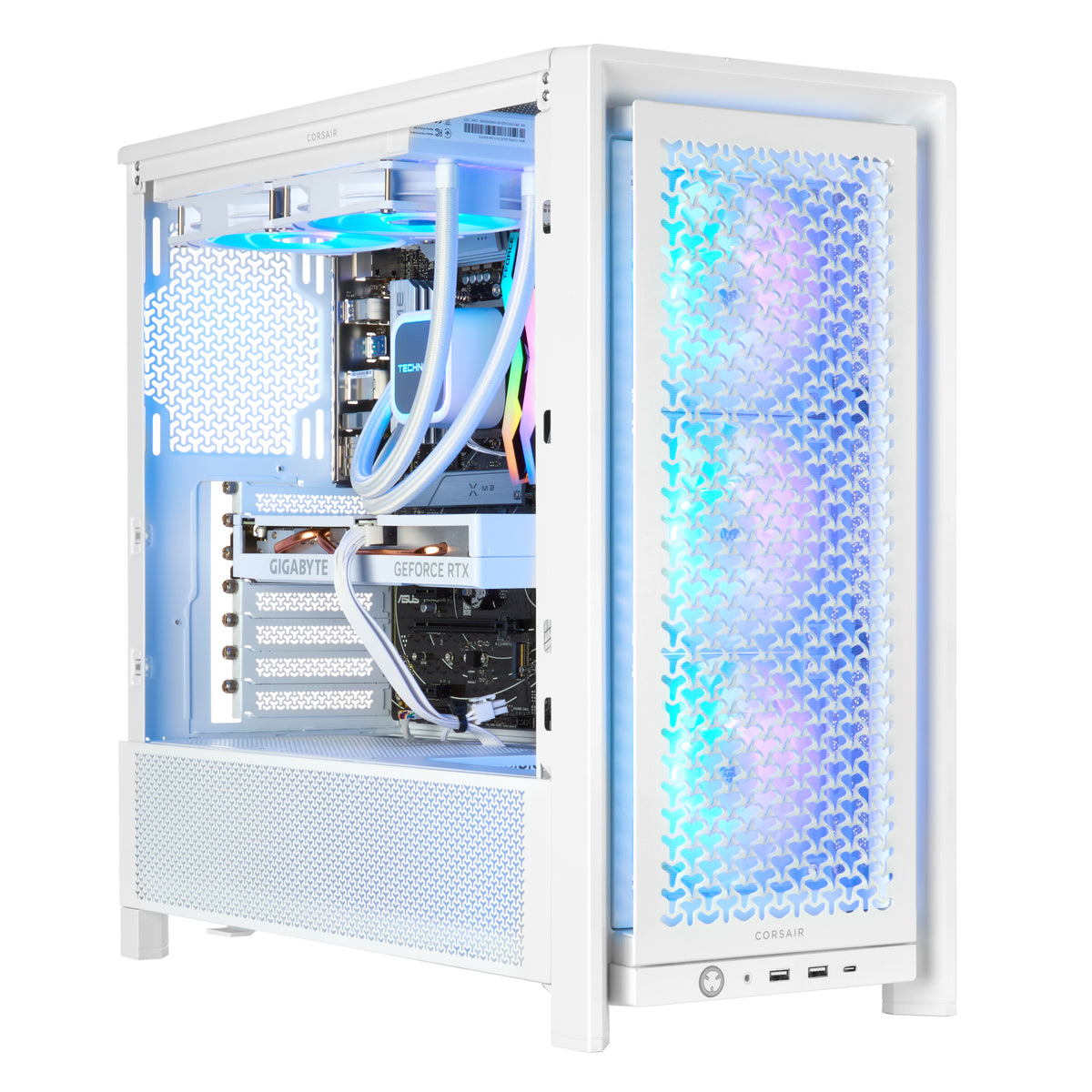 TECHNOID Ultimate Gaming PC - RTX 5080 - AMD Ryzen 7 9800X3D - 64GB DDR5 - 2TB SSD - Win 11 PRO - AI Ready - 850w 80 Plus Gold PSU - VR Compatible - White)