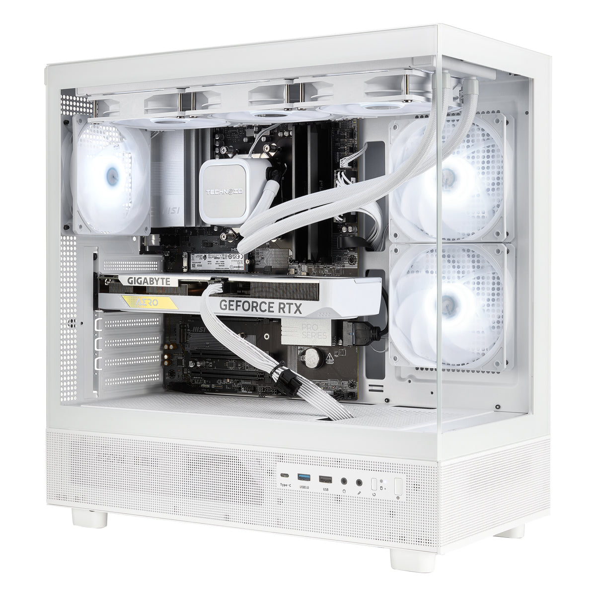 TECHNOID Glass GAMING PC (AMD RX 9070 XT - Ryzen 7 7700 - 32 GB RAM - 1TB SSD - WIN 11 H - Wifi - 3 Years Warranty - White)