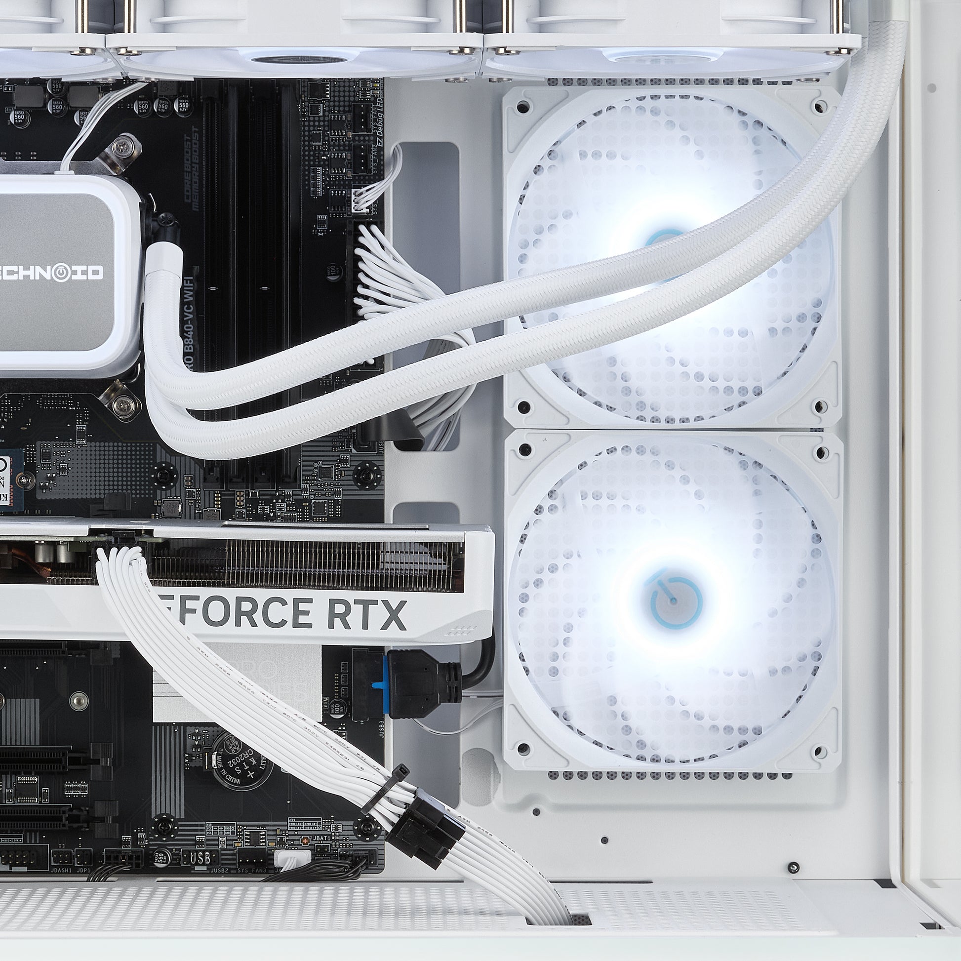 TECHNOID Glass Gaming PC - GeForce RTX 5090 - AMD Ryzen 9 9950X3D - 64GB DDR5 - 2TB SSD - Win 11 PRO - AI Ready - VR Compatible - Wifi Bluetooth - White