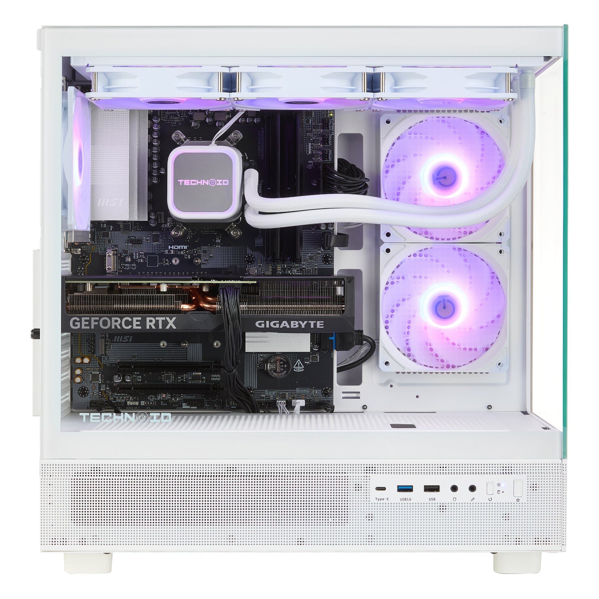 TECHNOID Glass Gaming PC - Intel Core i9-14900KF - GeForce RTX 5080 - 32GB DDR5 - 2TB SSD - Win 11 PRO - AI Ready - VR Compatible - Wifi Bluetooth