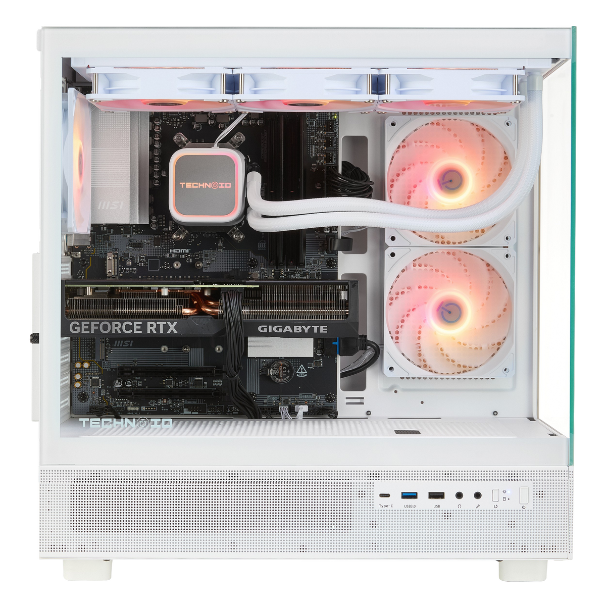 TECHNOID Glass Gaming PC - AMD Radeon RX 9060 XT 16GB - AMD Ryzen 7 7800X3D - 32GB DDR5 - 1TB SSD - Win 11 PRO - AI Ready - VR Compatible - Wifi Bluetooth