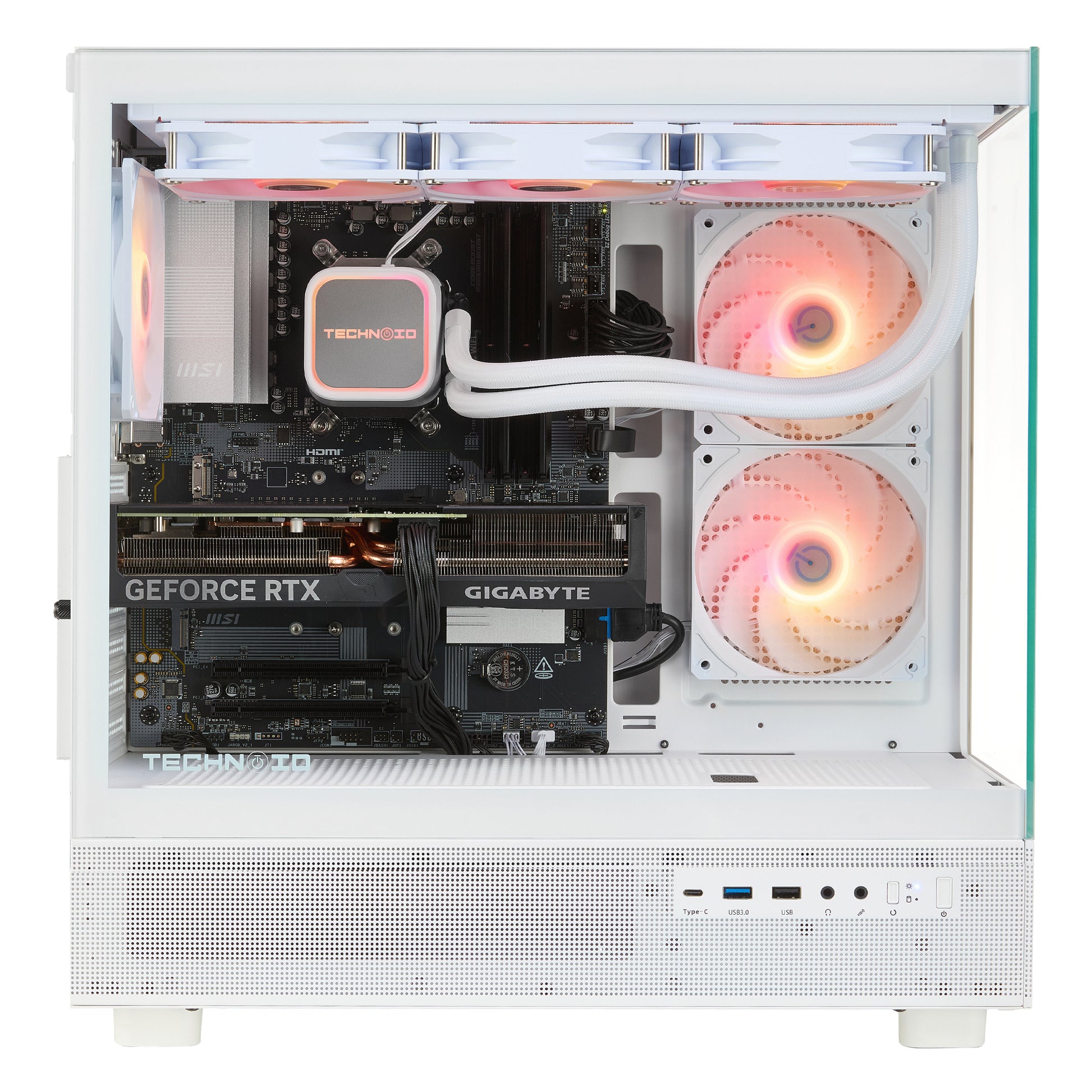 TECHNOID Glass Gaming PC - Intel Core i9-14900KF - GeForce RTX 5080 - 32GB DDR5 - 2TB SSD - Win 11 PRO - AI Ready - VR Compatible - Wifi Bluetooth