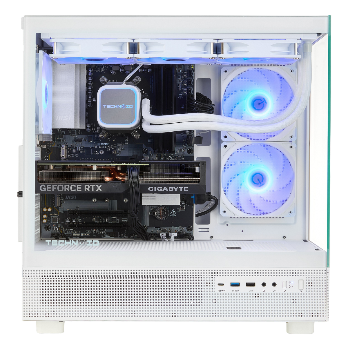 TECHNOID Glass Gaming PC - AMD Radeon RX 9060 XT 16GB - AMD Ryzen 7 7800X3D - 32GB DDR5 - 1TB SSD - Win 11 PRO - AI Ready - VR Compatible - Wifi Bluetooth