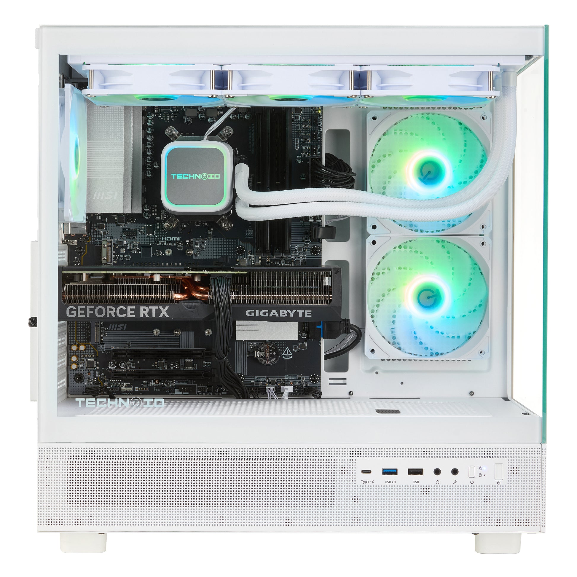 TECHNOID Glass Gaming PC - Intel Core i9-14900KF - GeForce RTX 5080 - 32GB DDR5 - 2TB SSD - Win 11 PRO - AI Ready - VR Compatible - Wifi Bluetooth