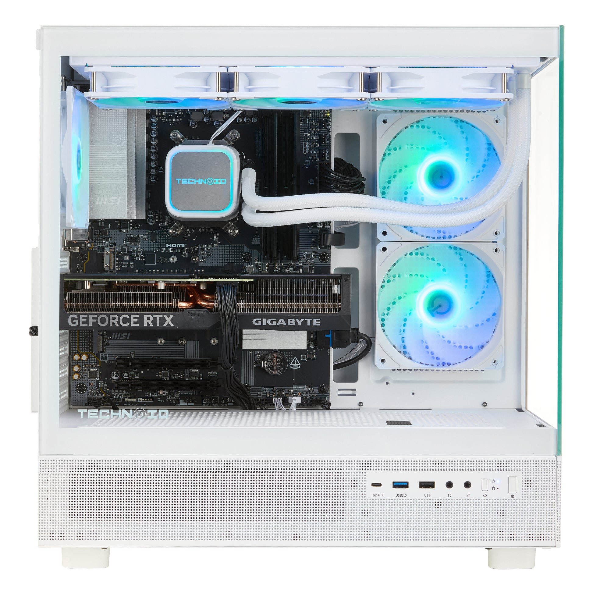 TECHNOID Glass Gaming PC - Intel Core i9-14900KF - GeForce RTX 5080 - 32GB DDR5 - 2TB SSD - Win 11 PRO - AI Ready - VR Compatible - Wifi Bluetooth