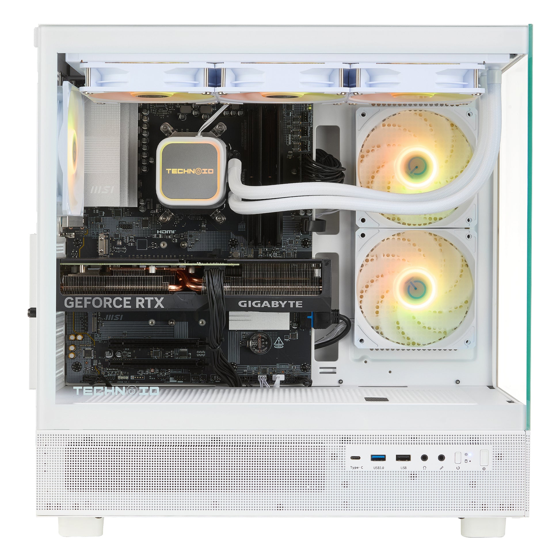 TECHNOID Glass Gaming PC - Intel Core i9-14900KF - GeForce RTX 5080 - 32GB DDR5 - 2TB SSD - Win 11 PRO - AI Ready - VR Compatible - Wifi Bluetooth