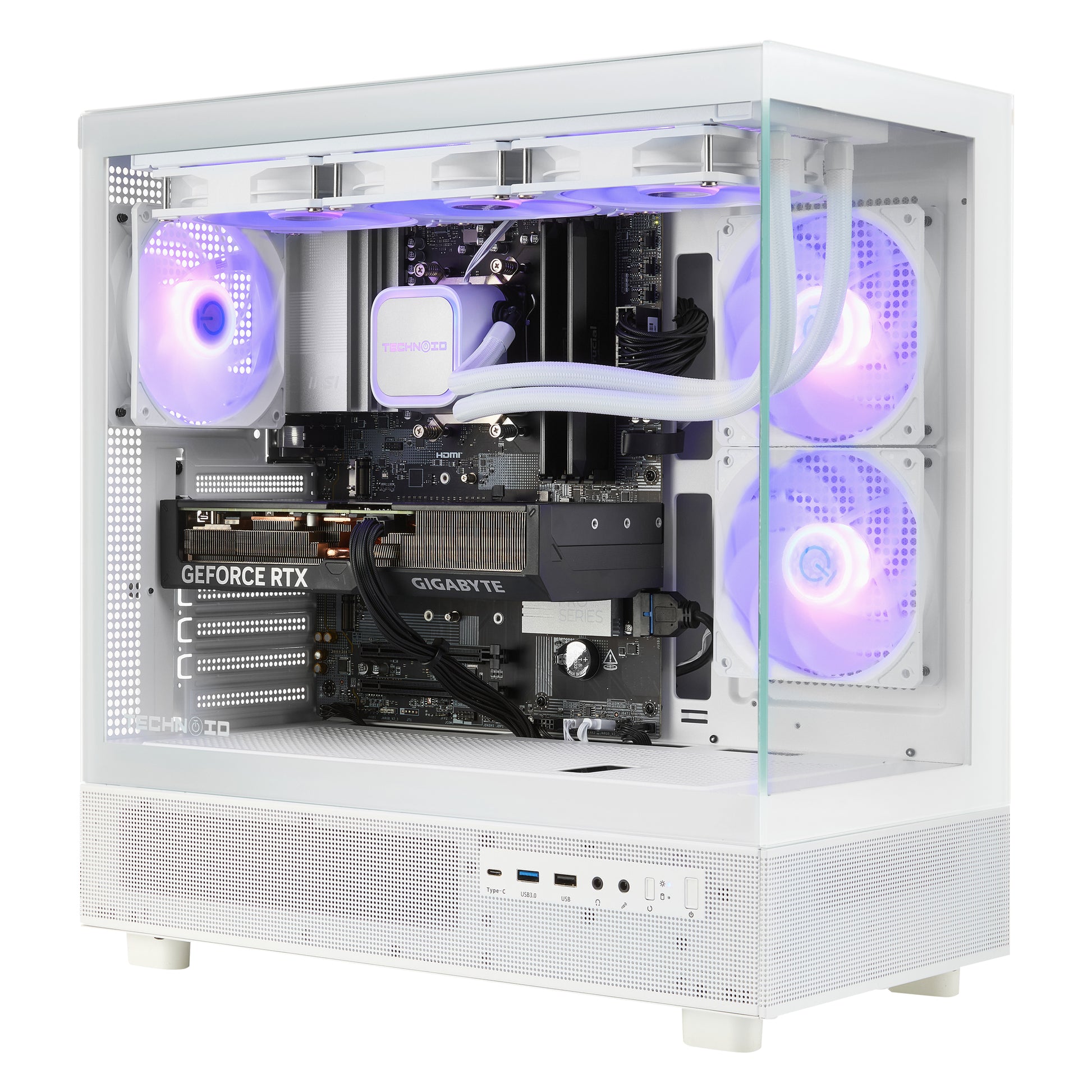 TECHNOID Glass Gaming PC - AMD Radeon RX 9060 XT 16GB - AMD Ryzen 7 7800X3D - 32GB DDR5 - 1TB SSD - Win 11 PRO - AI Ready - VR Compatible - Wifi Bluetooth
