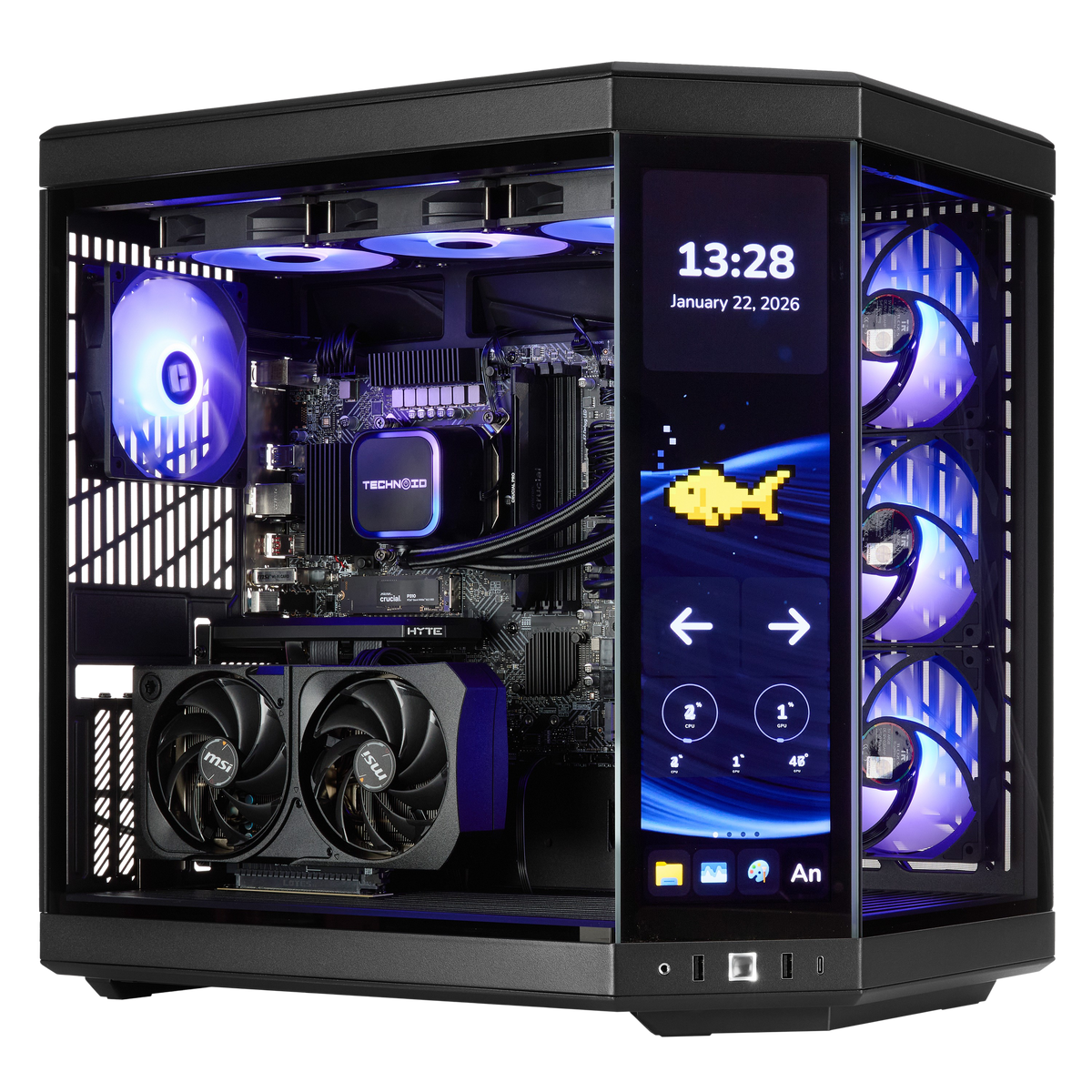 TECHNOID Limited Edition Gaming PC - Intel Core i9 14900KF, 32GB Ram, 1TB SSD, RTX 5070 , Windows 11 Pro, HYTE Y70 Touch infinite, Black