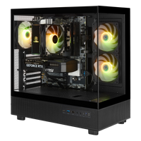 TECHNOID Glass Gaming PC - GeForce RTX 5070 - Intel Core Ultra 7 - 32GB DDR5 - 1TB SSD - Win 11 PRO - AI Ready - VR Compatible - Black