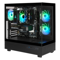 TECHNOID Glass Gaming PC - GeForce RTX 5070 - Intel Core Ultra 7 - 32GB DDR5 - 1TB SSD - Win 11 PRO - AI Ready - VR Compatible - Black