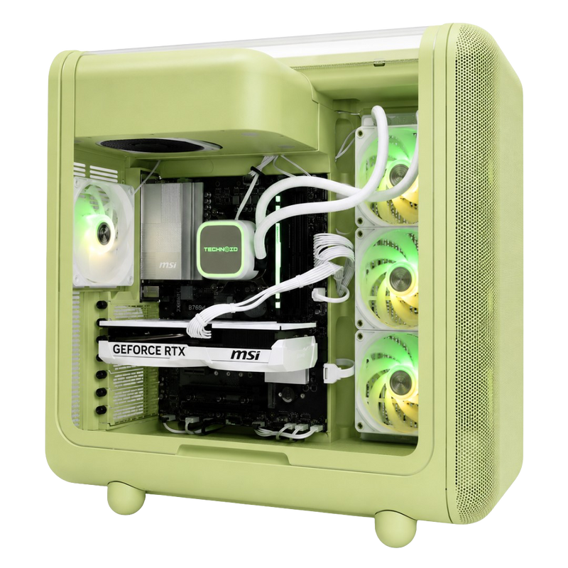 TECHNOID Infinity Gaming Pc (Amd Ryzen 7 9700X - RTX 5070 - 1TB SSD - 32GB RAM DDR5- Win 11 Pro - HYTE x50 - Matcha)