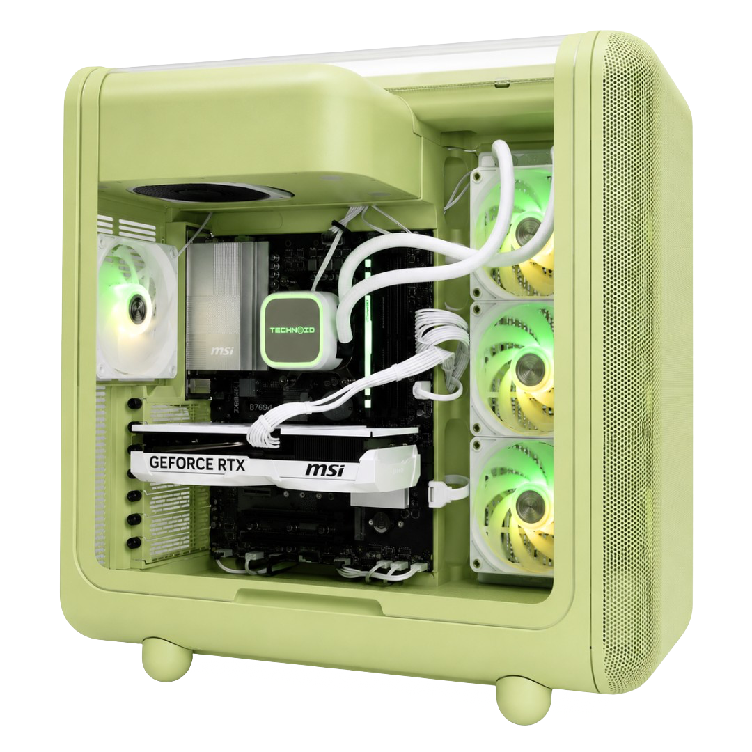 TECHNOID Infinity Gaming Pc (Amd Ryzen 7 9700X - RTX 5070 - 1TB SSD - 32GB RAM DDR5- Win 11 Pro - HYTE x50 - Matcha)