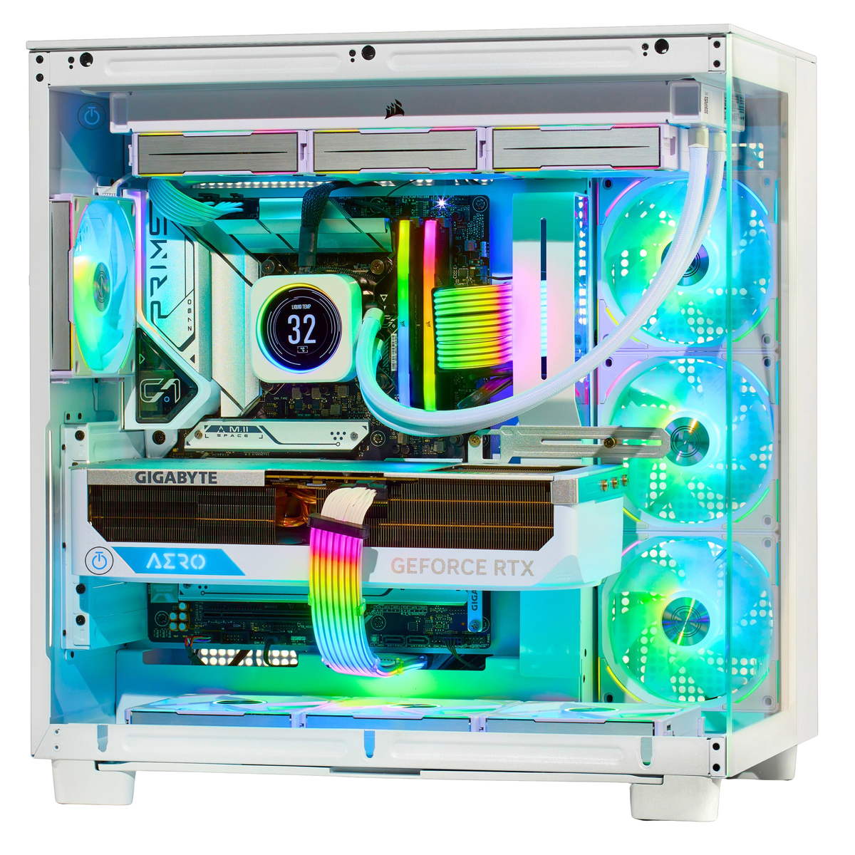 TECHNOID Frozen Gaming PC (AMD Radeon RX 9070 XT - AMD RYZEN 7 9850X3D - 32 GB DDR5 RAM - 2TB SSD - AI Ready - Windows 11 P - Wifi - HYTE Y70 Touch infinite - White)