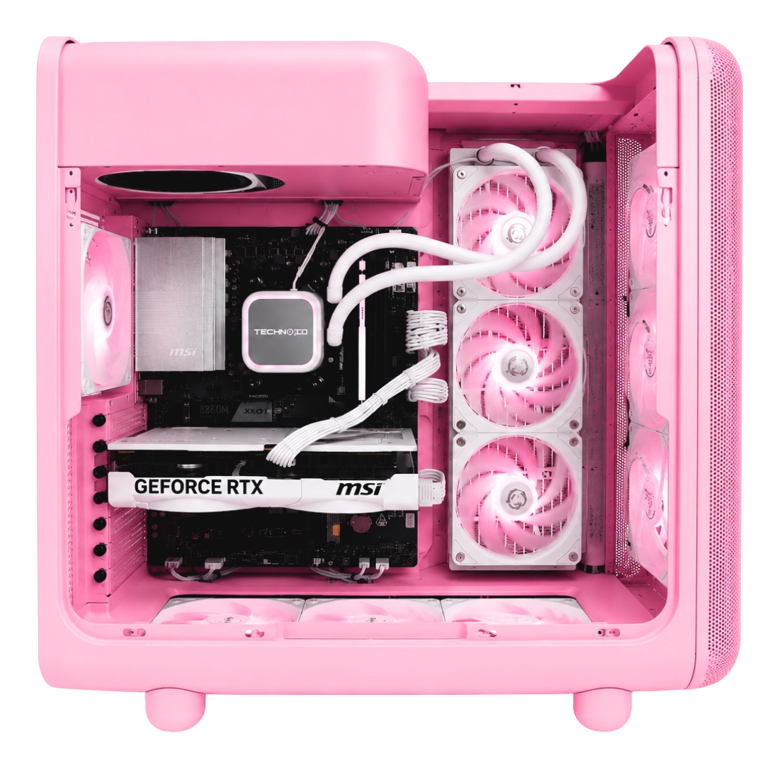 TECHNOID Infinity Gaming Pc (Amd Ryzen 7 9700X - RTX 5070 - 1TB SSD - 32GB RAM DDR5- Win 11 Pro - HYTE x50 - Strawberry)