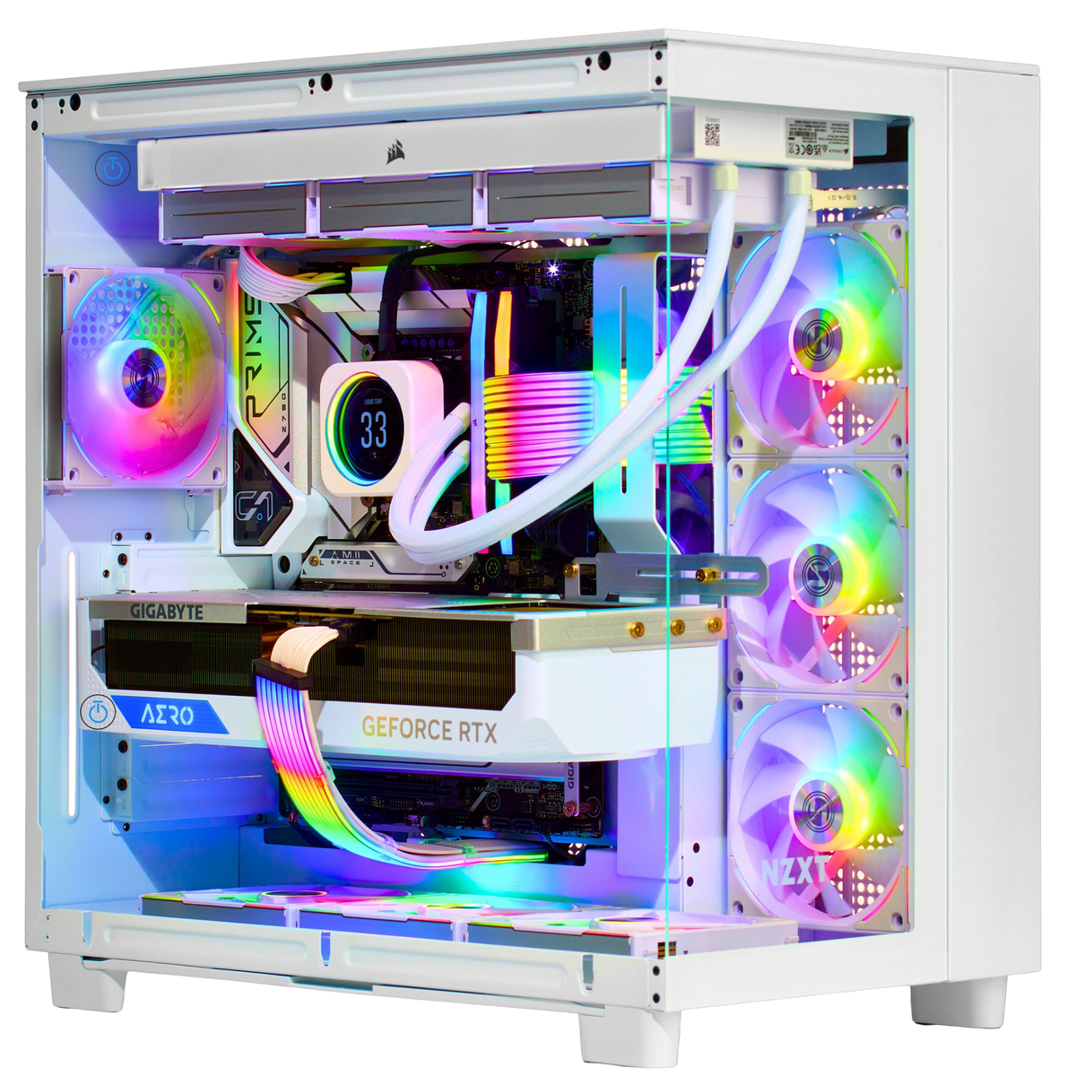 TECHNOID Frozen Gaming PC (AMD Radeon RX 9070 XT - AMD RYZEN 7 9850X3D - 32 GB DDR5 RAM - 2TB SSD - AI Ready - Windows 11 P - Wifi - HYTE Y70 Touch infinite - White)