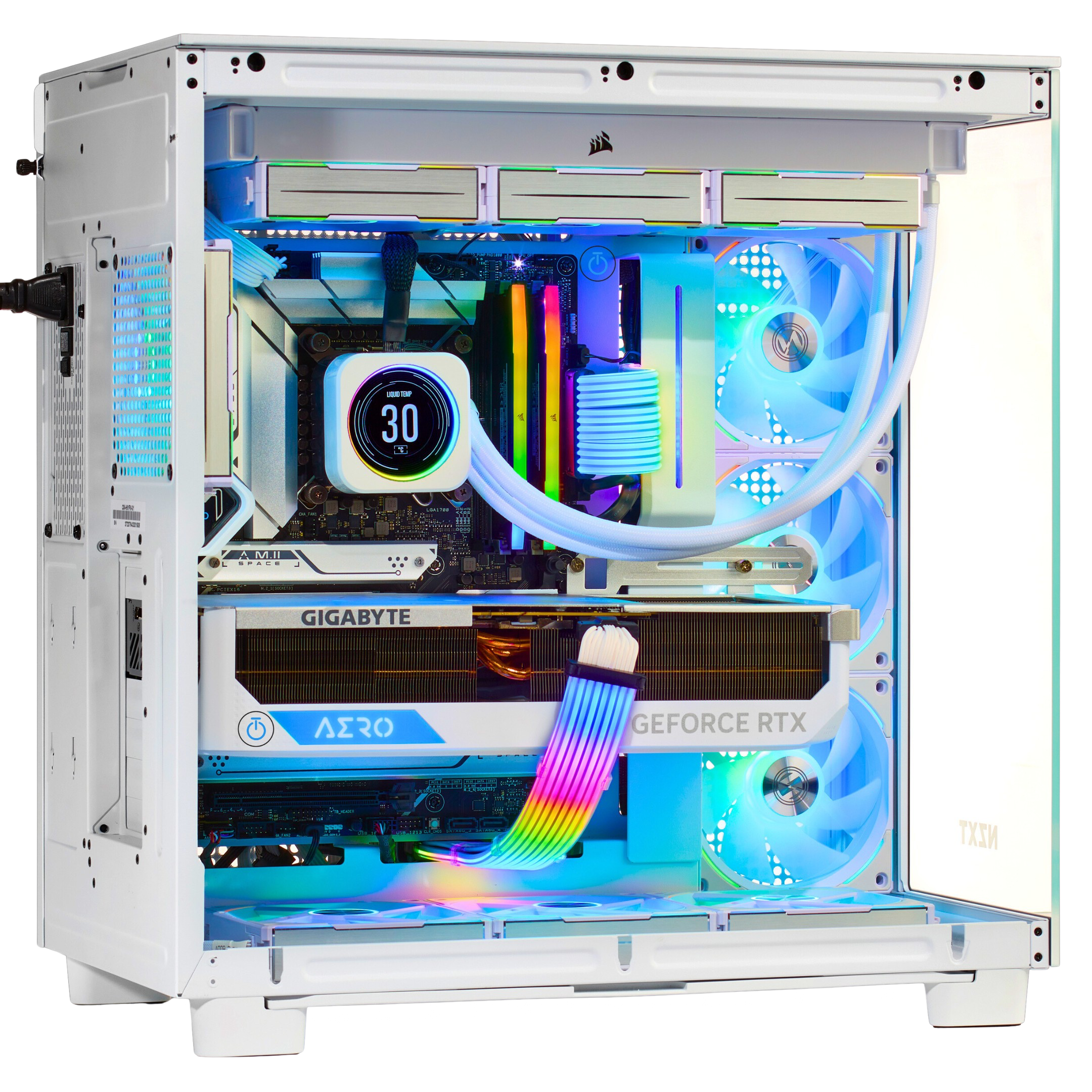 TECHNOID Frozen Gaming PC - RTX 5070 - AMD Ryzen 7 7800X3D - 32GB DDR5 - 2TB SSD - Win 11 PRO - AI Ready - 850w 80 Plus Gold PSU - VR Compatible - White