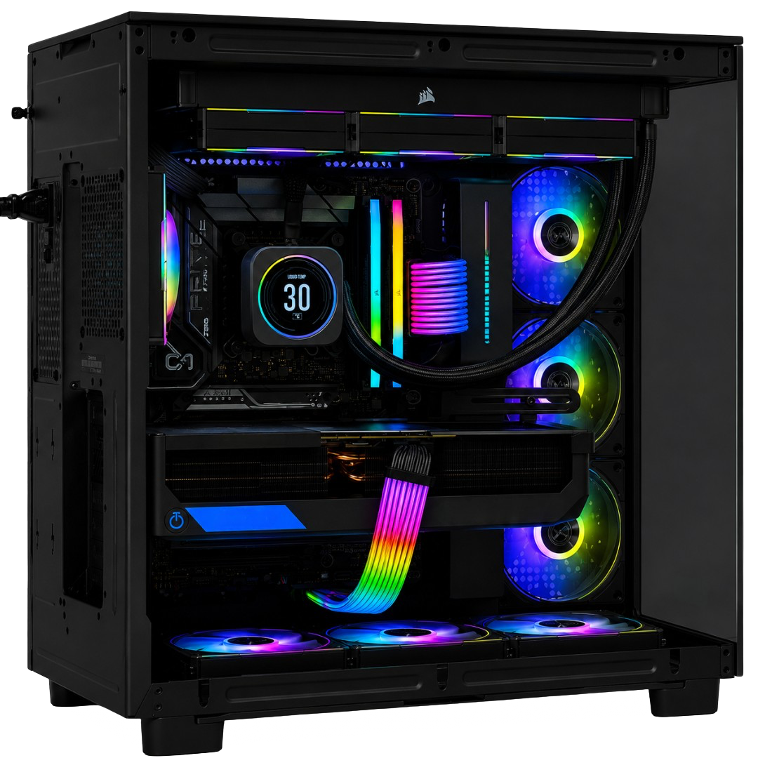 TECHNOID Frozen Gaming PC - Intel Core i9 14900KF, 32GB Ram, 2TB SSD, RTX 5070 Ti , Windows 11 Pro, Black