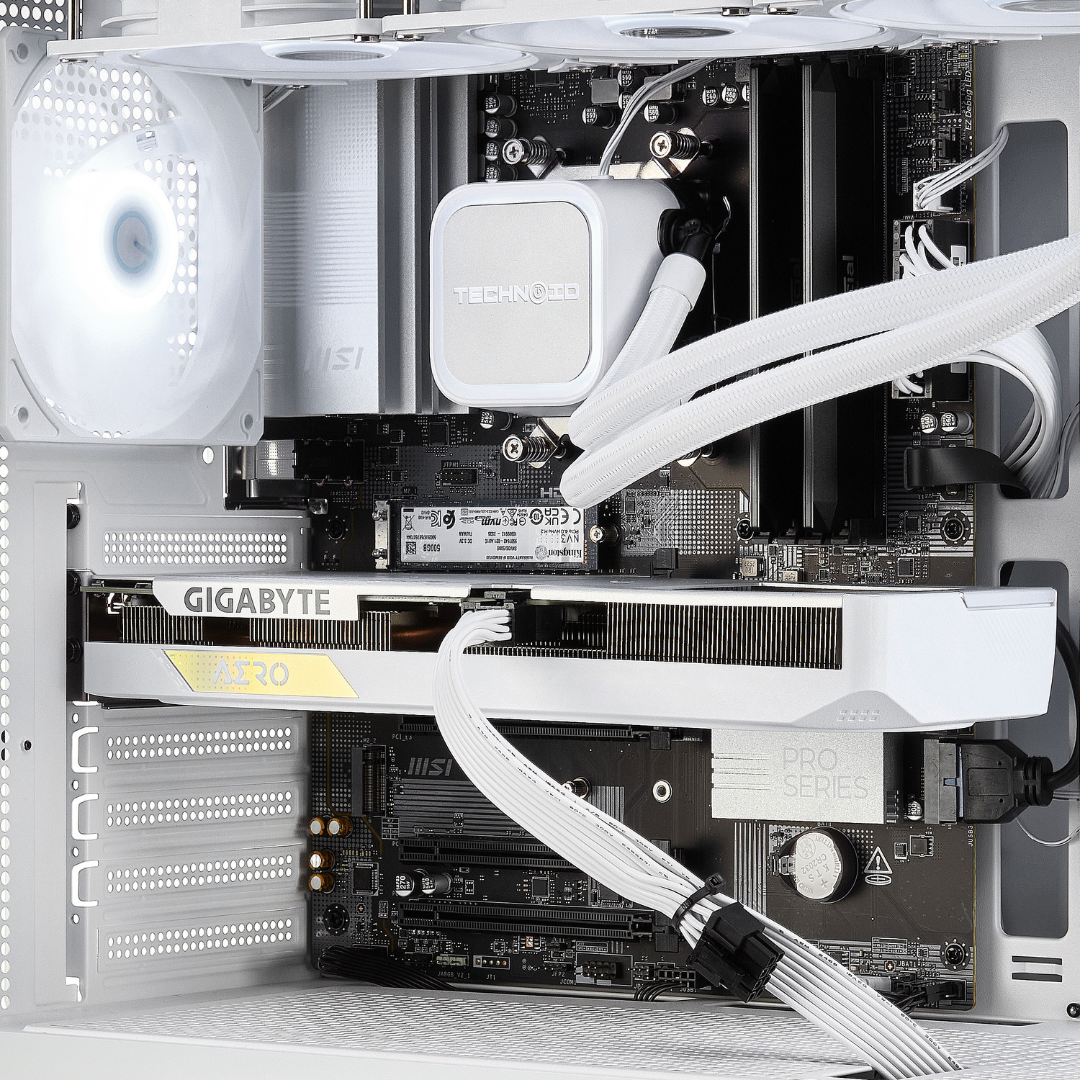 TECHNOID Glass GAMING PC (AMD RX 9070 XT - Ryzen 7 9700X - 32 GB RAM - 1TB SSD - WIN 11 H - Wifi - 3 Years Warranty - White)