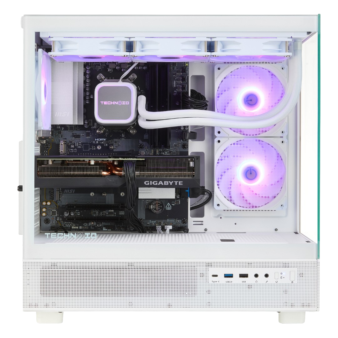 TECHNOID Glass Gaming PC - AMD Radeon RX 9060 XT 16GB - AMD Ryzen 7 7800X3D - 32GB DDR5 - 1TB SSD - Win 11 PRO - AI Ready - VR Compatible - Wifi Bluetooth