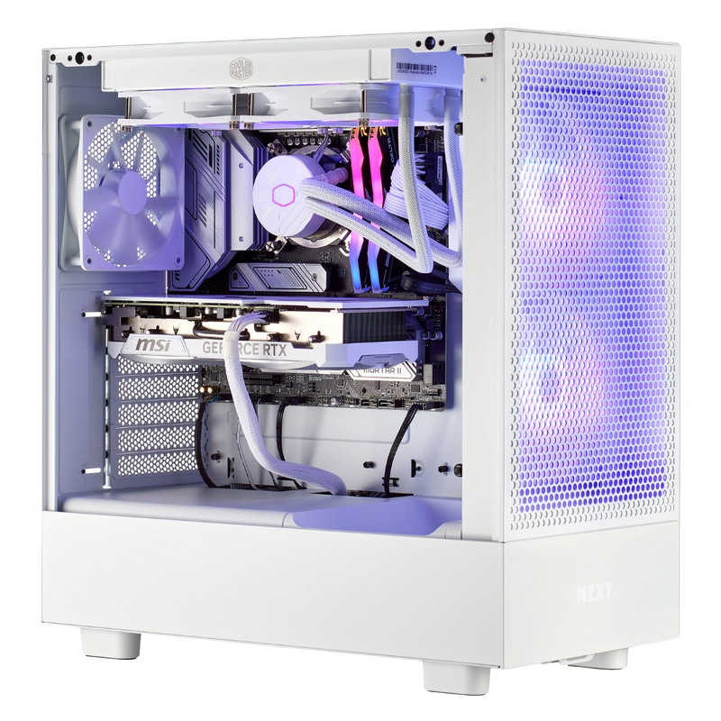 TECHNOID Icy White Gaming PC - GeForce RTX 5080 - AMD Ryzen 7 7800X3D - 64GB DDR5 - 1TB SSD - Win 11 PRO - AI Ready - VR Compatible - Wifi Bluetooth