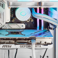 TECHNOID Icy White Gaming PC - GeForce RTX 5080 - AMD Ryzen 7 7800X3D - 64GB DDR5 - 1TB SSD - Win 11 PRO - AI Ready - VR Compatible - Wifi Bluetooth