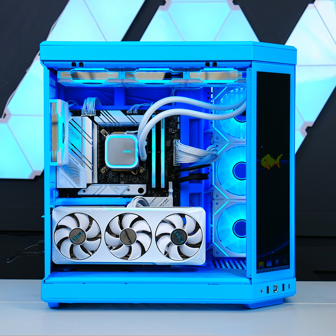 TECHNOID Limited Edition Gaming Pc (Intel i7-14th Gen - RTX 5070 - 2TB SSD - 32GB RAM DDR5- Win 11 Pro - HYTE Y70 Touch infinite - Blue)