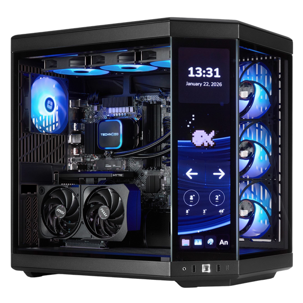 TECHNOID Limited Edition Gaming PC - AMD Ryzen 9 9950X3D2, 32GB Ram, 2TB SSD, RTX 5070 Ti , Windows 11 Pro, HYTE Y70 Touch infinite, Black
