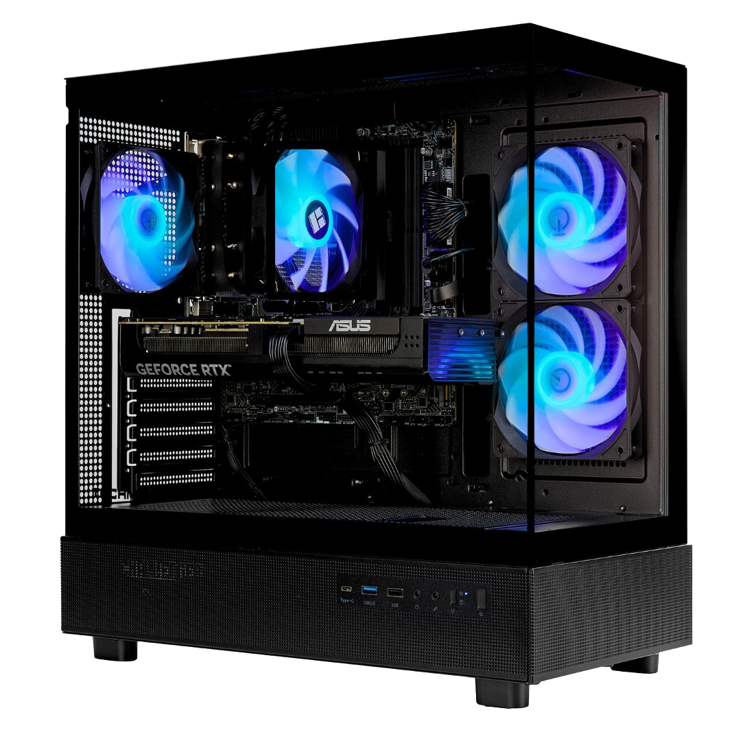 TECHNOID Glass GAMING PC (RTX 5060 - Ryzen 7 7700X - 32 GB RAM - 1TB SSD - WIN 11 H - Wifi - 3 Years Warranty - Black)