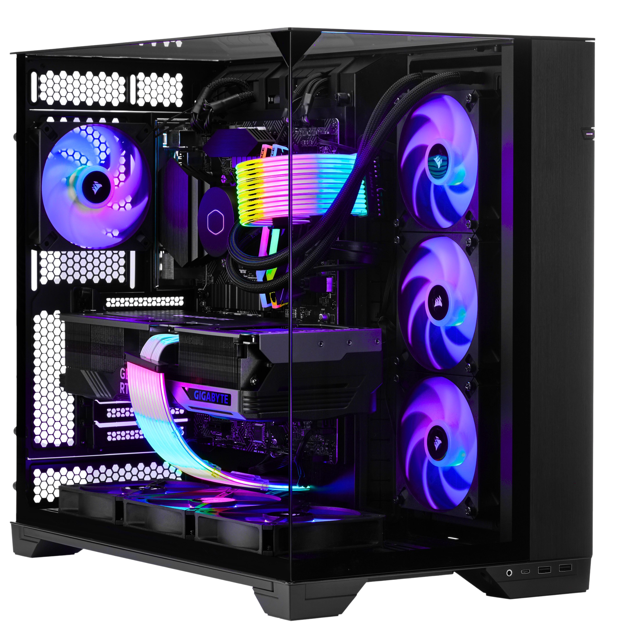 TECHNOID IGNITE Gaming PC - GeForce RTX 5070 Ti - AMD Ryzen 7 7800X3D - 32GB DDR5 - 1TB SSD - Win 11 PRO - AI Ready - 850w 80 Plus Gold PSU - VR Compatible - Black