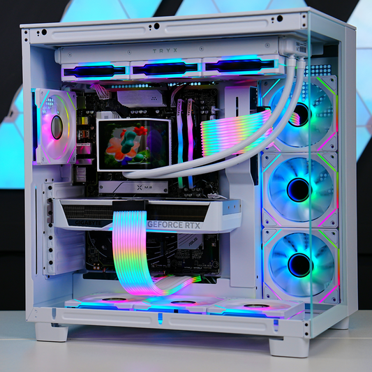TECHNOID Frozen Gaming PC - RTX 5070 - AMD Ryzen 7 9700X - 32GB DDR5 - 2TB SSD - Win 11 PRO - AI Ready - 850w 80 Plus Gold PSU - VR Compatible - White