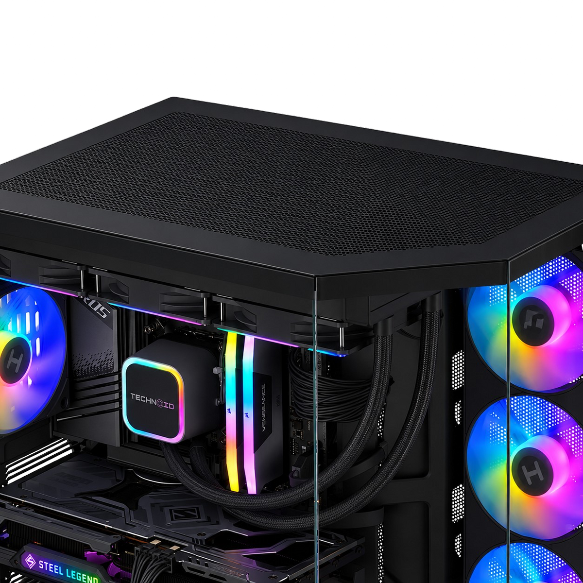 TECHNOID Panorama Gaming PC - GeForce RTX 5080 - AMD Ryzen 7 9800X3D - 32GB DDR5 - 1TB SSD - Win 11 PRO - AI Ready - VR Compatible