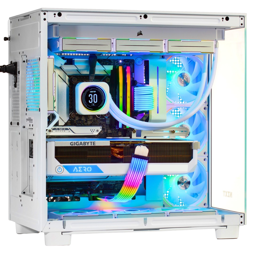 TECHNOID Frozen Gaming PC (AMD Radeon RX 9070 XT - AMD RYZEN 7 9850X3D - 32 GB DDR5 RAM - 2TB SSD - AI Ready - Windows 11 P - Wifi - HYTE Y70 Touch infinite - White)