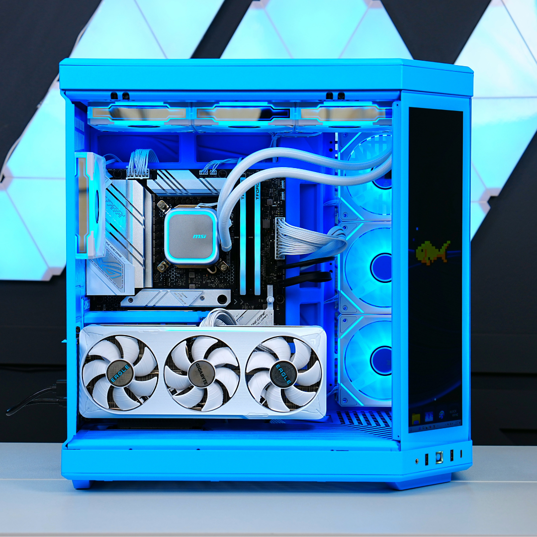TECHNOID Limited Edition Gaming Pc (Intel i7-14th Gen - RTX 5070 - 2TB SSD - 32GB RAM DDR5- Win 11 Pro - HYTE Y70 Touch infinite - Blue)