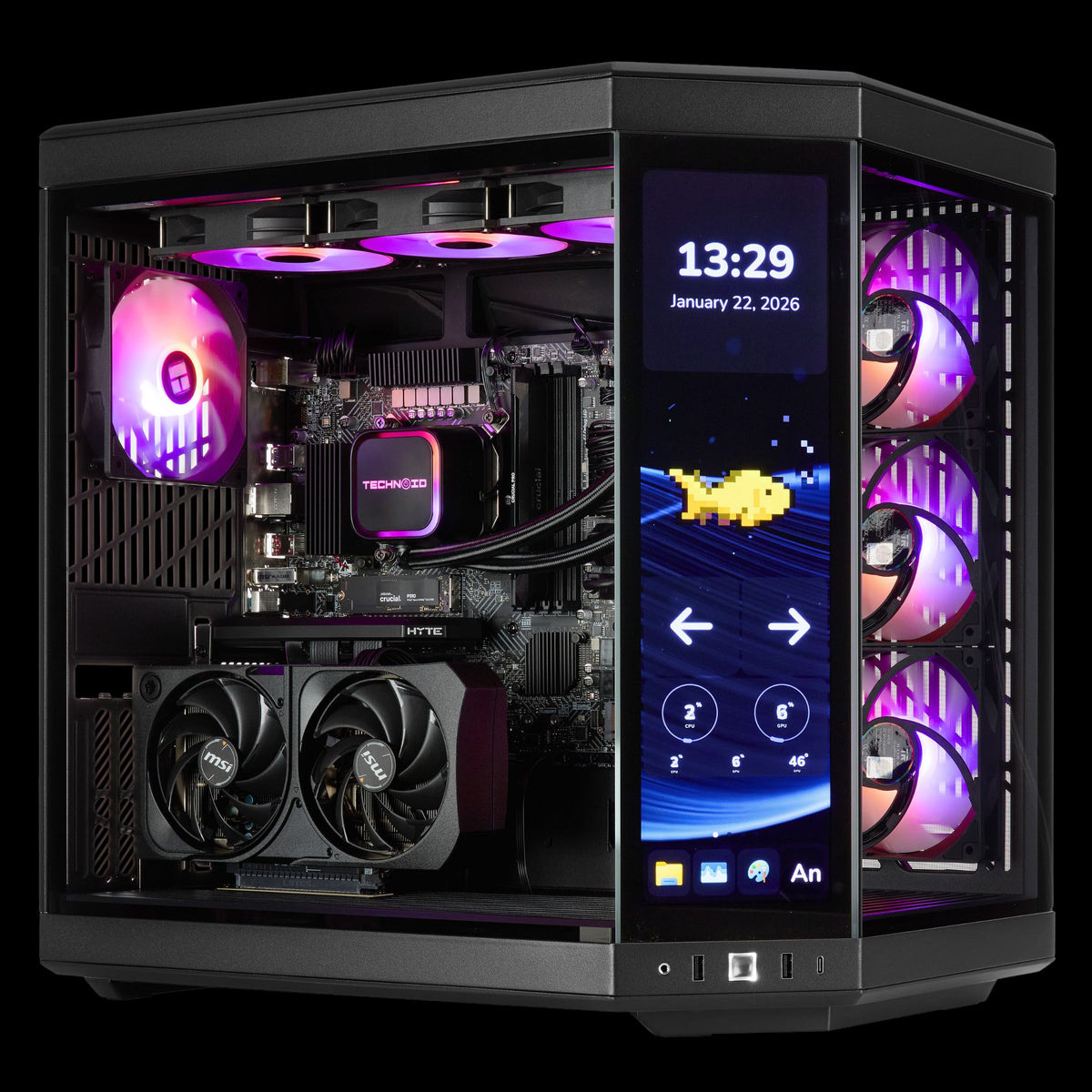 TECHNOID Limited Edition Gaming PC - Intel Core i9 14900KF, 32GB Ram, 1TB SSD, RTX 5070 , Windows 11 Pro, HYTE Y70 Touch infinite, Black