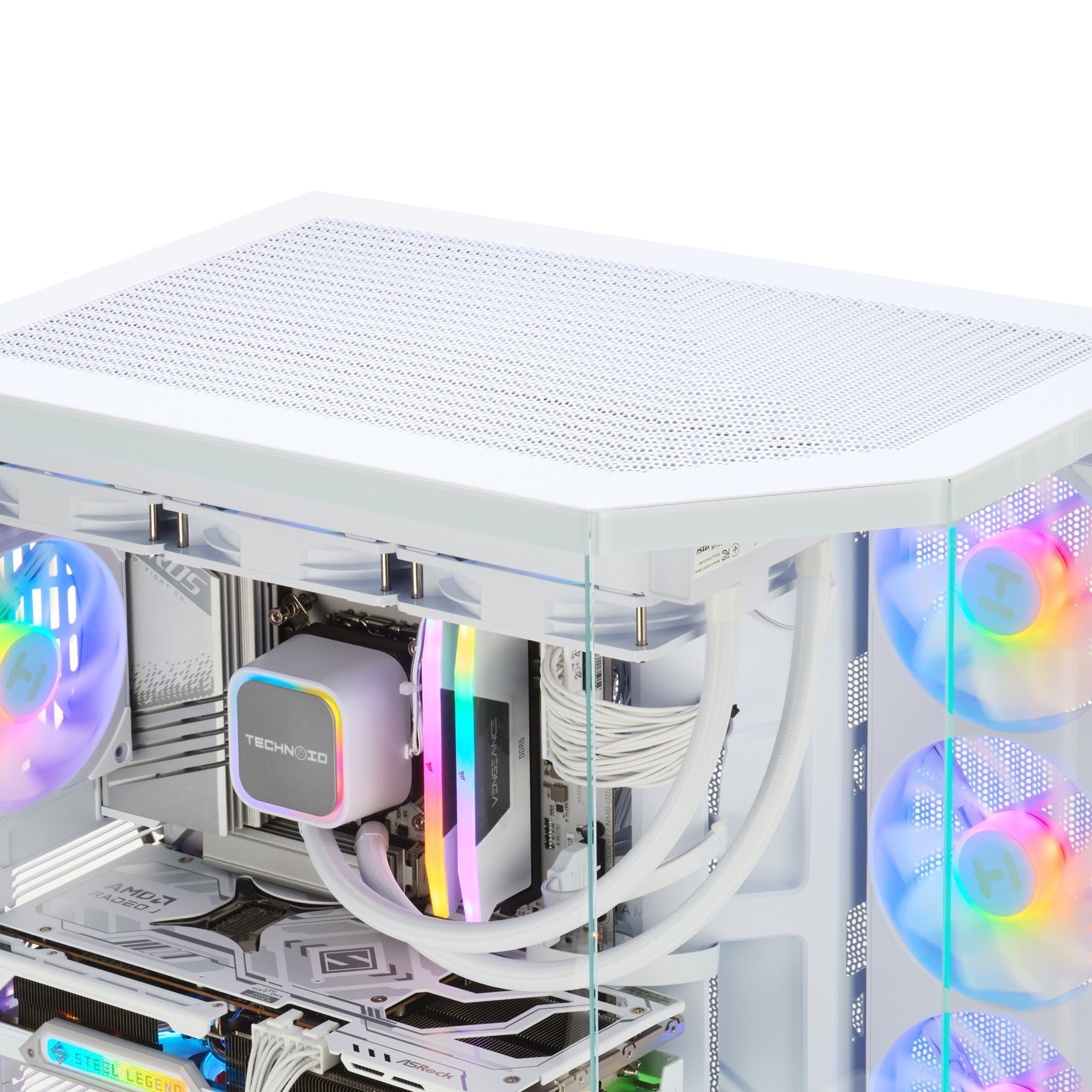 TECHNOID Panorama Gaming PC (AMD Radeon RX 9070 XT - AMD RYZEN 7 7800X3D - 32 GB DDR5 RAM - 1TB SSD - AI Ready - Windows 11 H - Wifi - HYTE Y50 White)