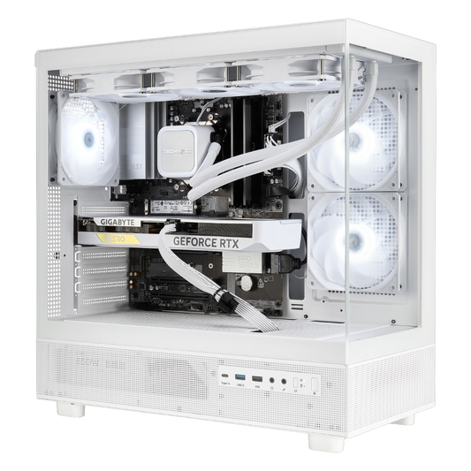 TECHNOID Glass GAMING PC (AMD RX 9070 XT - Ryzen 7 7700 - 32 GB RAM - 1TB SSD - WIN 11 H - Wifi - 3 Years Warranty - White)