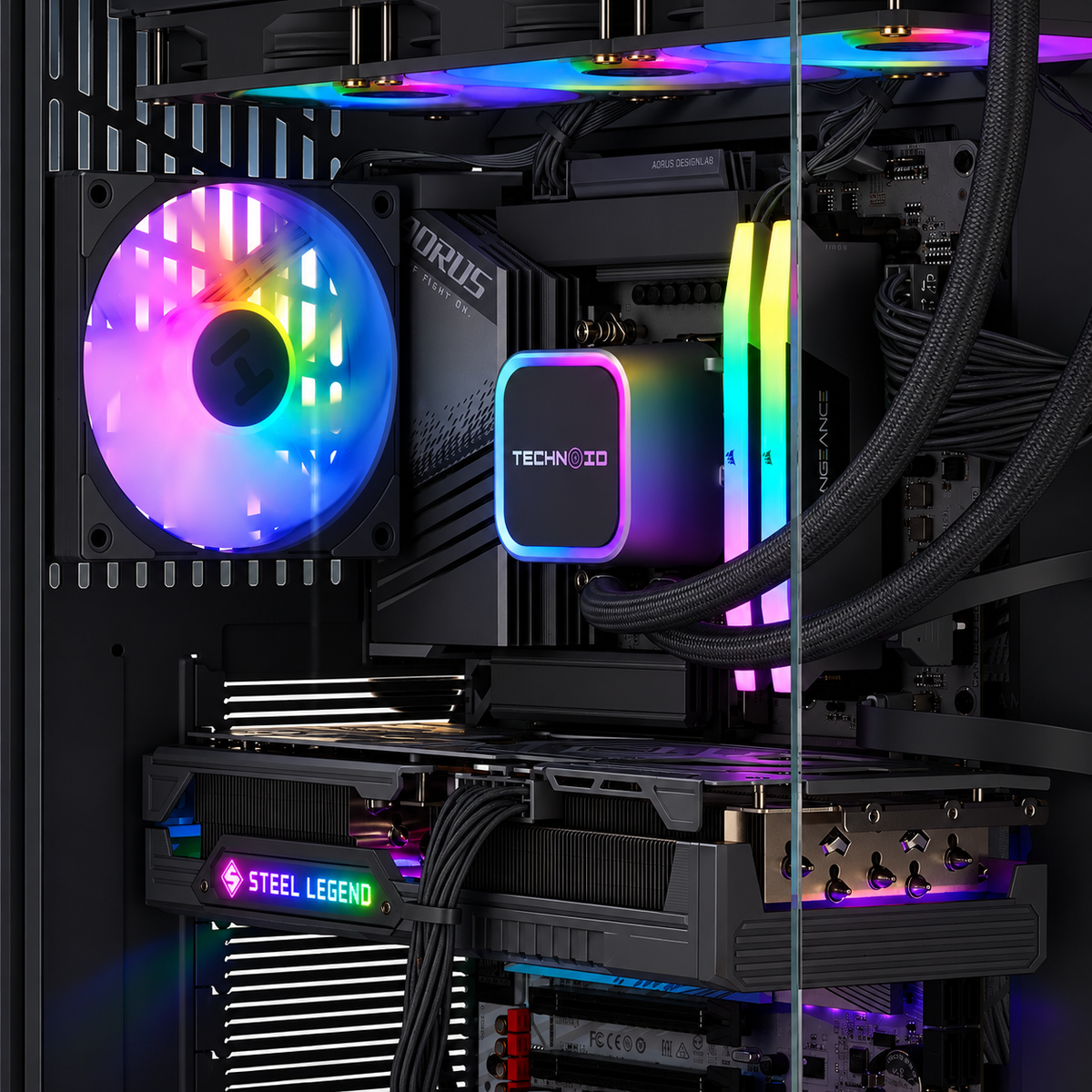 TECHNOID Panorama Gaming Pc (Intel Ultra 7 - RTX 5070 - 1TB SSD - 32GB RAM DDR5- Win 11 Pro -  HYTE Y70 Touch infinite - Taro)