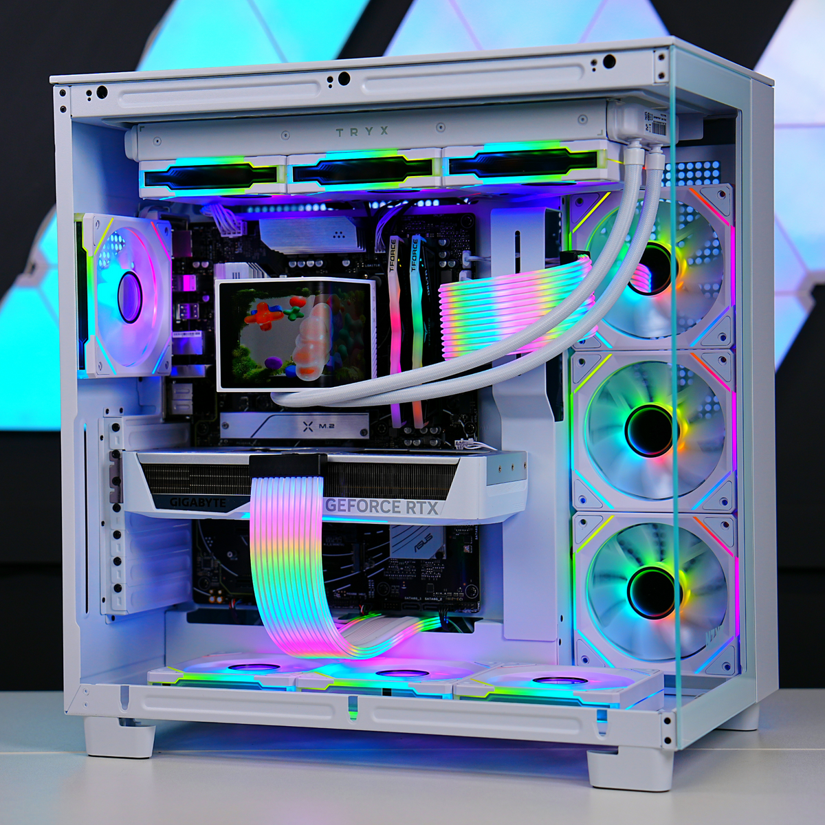 TECHNOID Frozen Gaming PC - RTX 5070 - AMD Ryzen 7 7800X3D - 32GB DDR5 - 2TB SSD - Win 11 PRO - AI Ready - 850w 80 Plus Gold PSU - VR Compatible - White