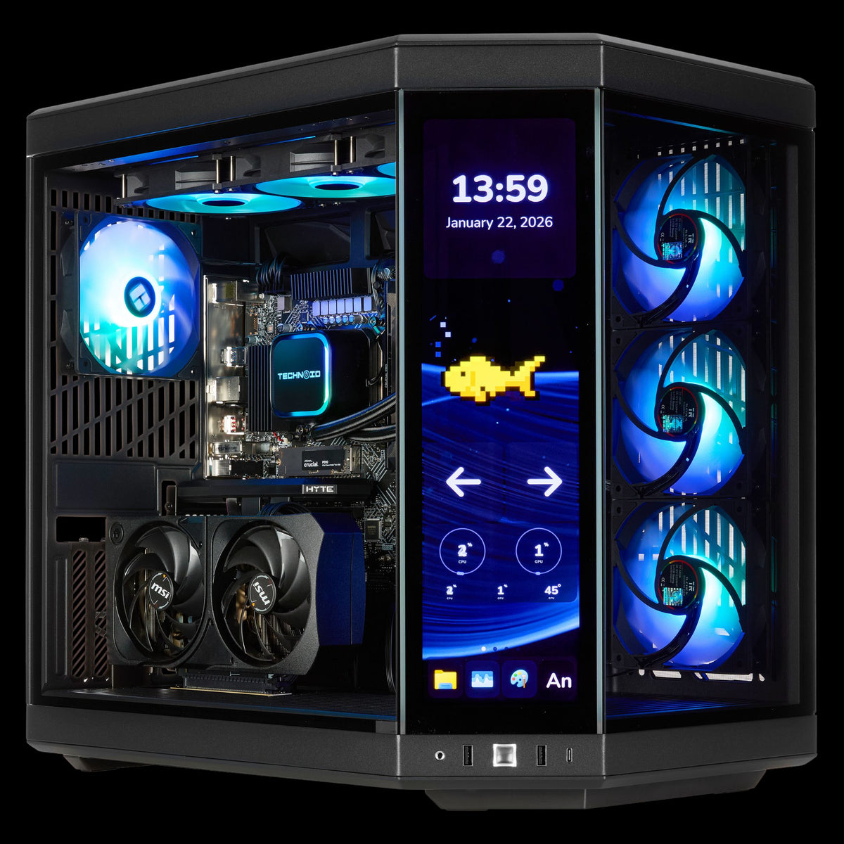 TECHNOID Limited Edition Gaming PC - Intel Core i9 14900KF, 32GB Ram, 1TB SSD, RTX 5070 , Windows 11 Pro, HYTE Y70 Touch infinite, Black
