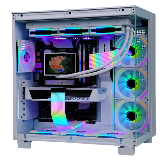 TECHNOID Frozen Gaming PC - RTX 5070 - AMD Ryzen 7 7800X3D - 32GB DDR5 - 2TB SSD - Win 11 PRO - AI Ready - 850w 80 Plus Gold PSU - VR Compatible - White