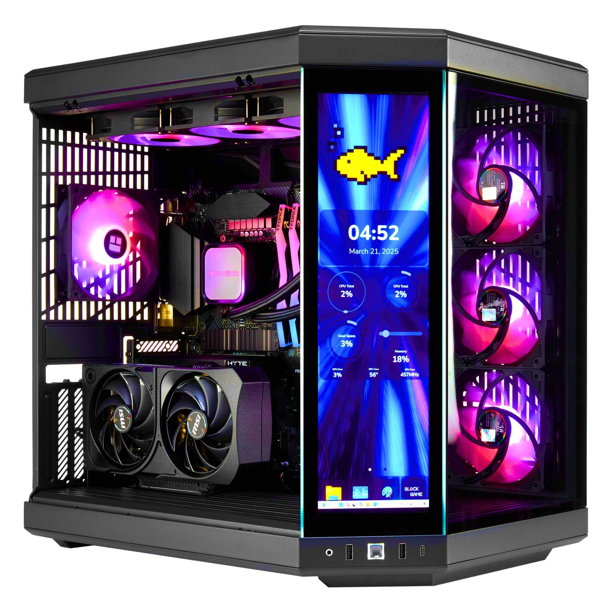 TECHNOID Limited Edition Gaming PC - AMD Ryzen 5 9600X , 32GB Ram, 2TB SSD, RTX 5060 Ti , Windows 11 Pro, HYTE Y70 Touch infinite, Black