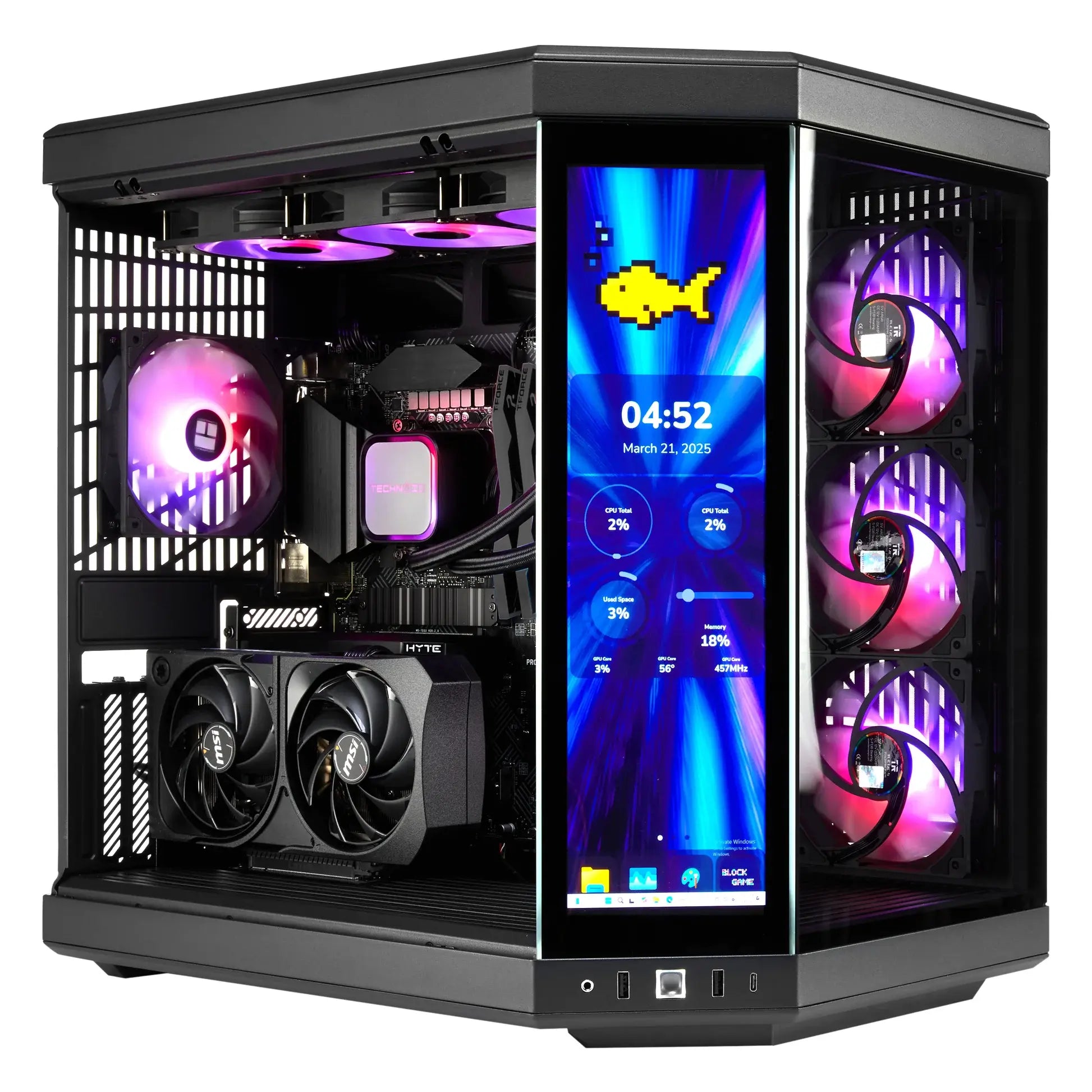 TECHNOID Limited Edition Gaming PC - AMD Ryzen 5 9600X , 32GB Ram, 2TB SSD, RTX 5060 Ti , Windows 11 Pro, HYTE Y70 Touch infinite, Black