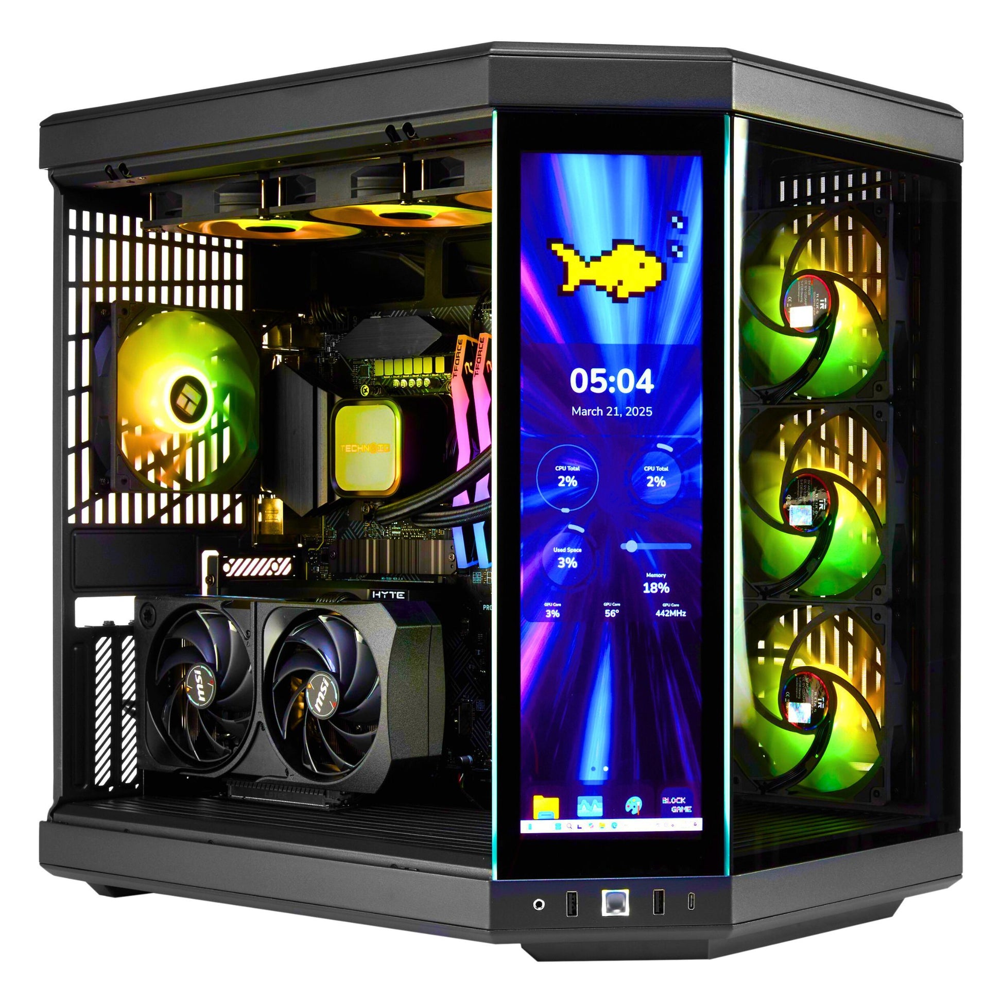 TECHNOID Limited Edition Gaming PC - AMD Ryzen 5 9600X , 32GB Ram, 2TB SSD, RTX 5060 Ti , Windows 11 Pro, HYTE Y70 Touch infinite, Black