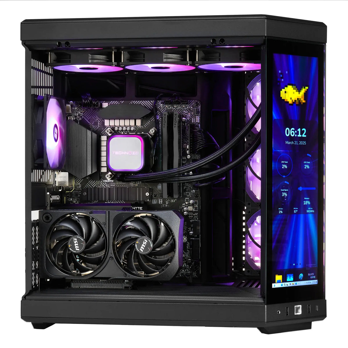 TECHNOID Limited Edition Gaming PC - Intel Core i9 14900KF, 32GB Ram, 1TB SSD, RTX 5070 , Windows 11 Pro, HYTE Y70 Touch infinite, Black