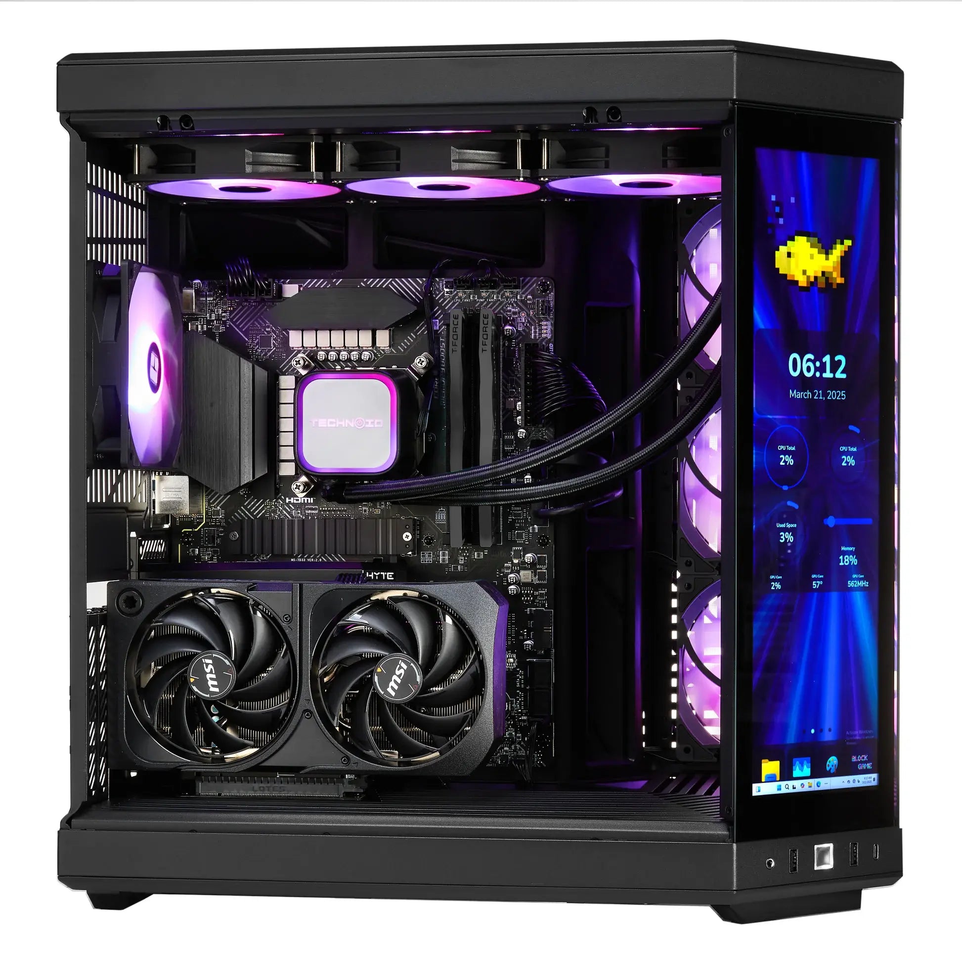 TECHNOID Limited Edition Gaming PC - AMD Ryzen 5 9600X, 32GB Ram, 2TB SSD, RTX 5070 , Windows 11 Pro, HYTE Y70 Touch infinite, Black