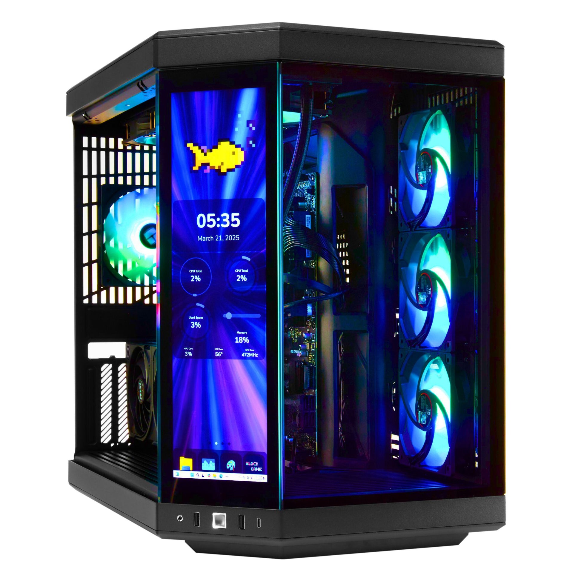 TECHNOID Limited Edition Gaming PC - AMD Ryzen 5 9600X , 32GB Ram, 2TB SSD, RTX 5060 Ti , Windows 11 Pro, HYTE Y70 Touch infinite, Black
