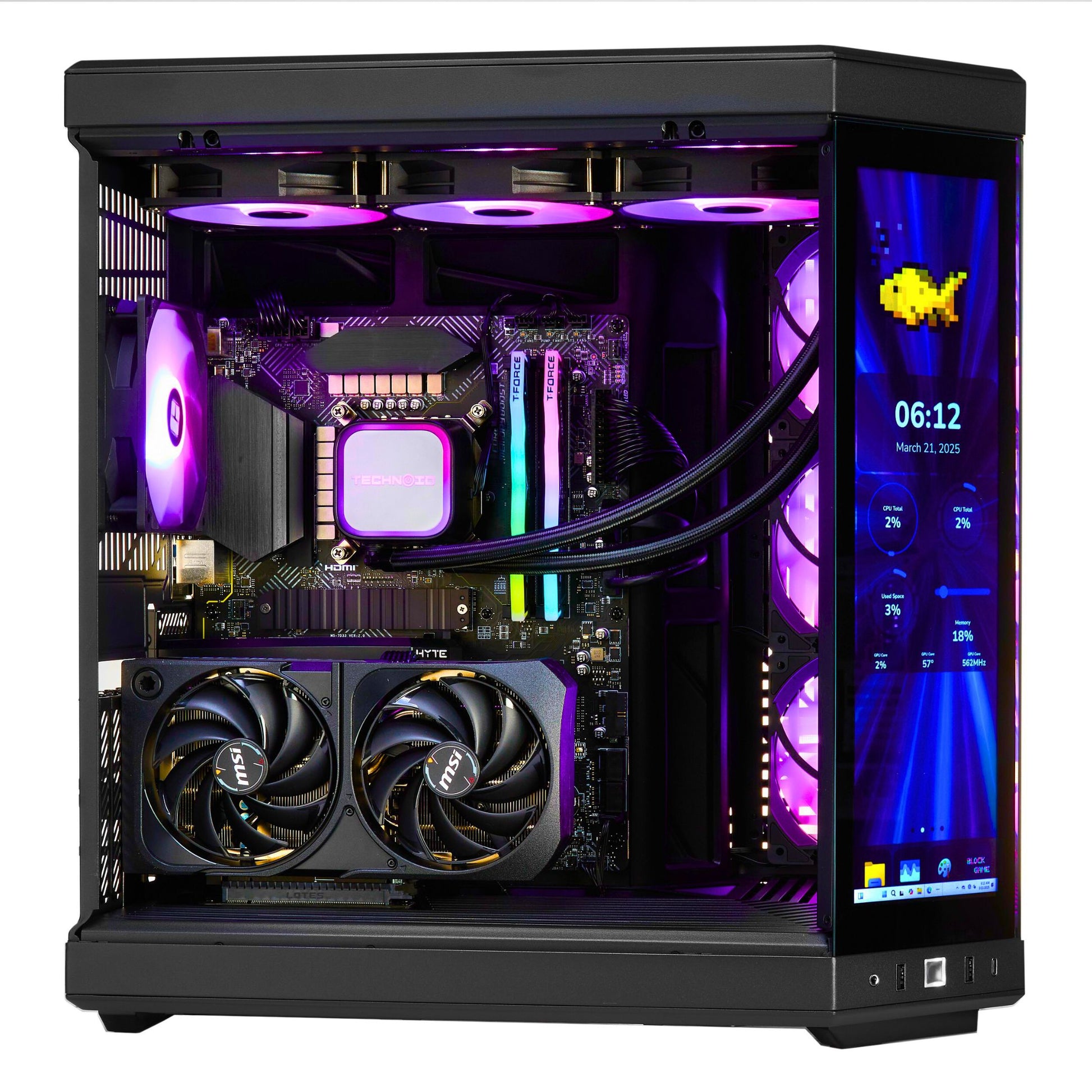 TECHNOID Limited Edition Gaming PC - AMD Ryzen 5 9600X , 32GB Ram, 2TB SSD, RTX 5060 Ti , Windows 11 Pro, HYTE Y70 Touch infinite, Black